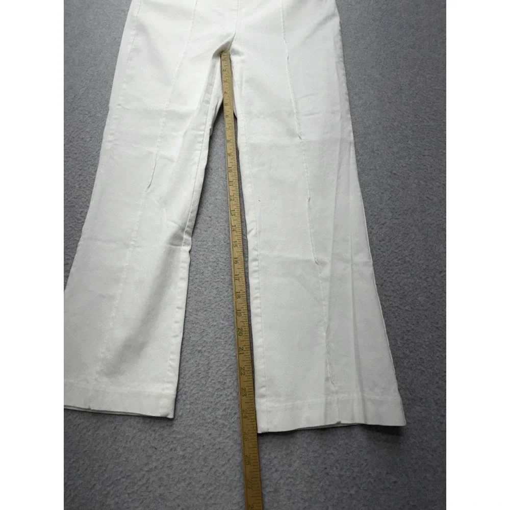 J. McLaughlin Womens 8 White Pull-On Straight Leg Stretch Pants Pockets - Picture 5 of 12